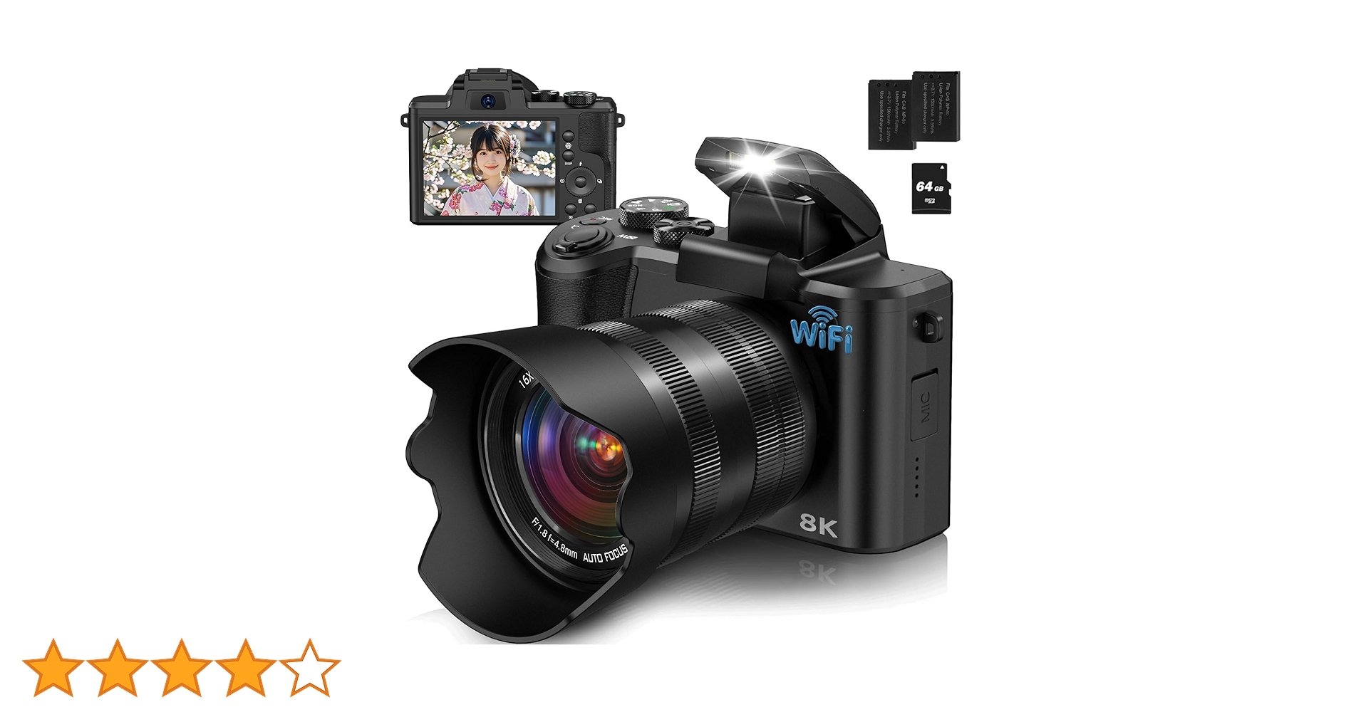 Amazon | YOODEE 8K WIFI デジタルカメラ スマホに送れる